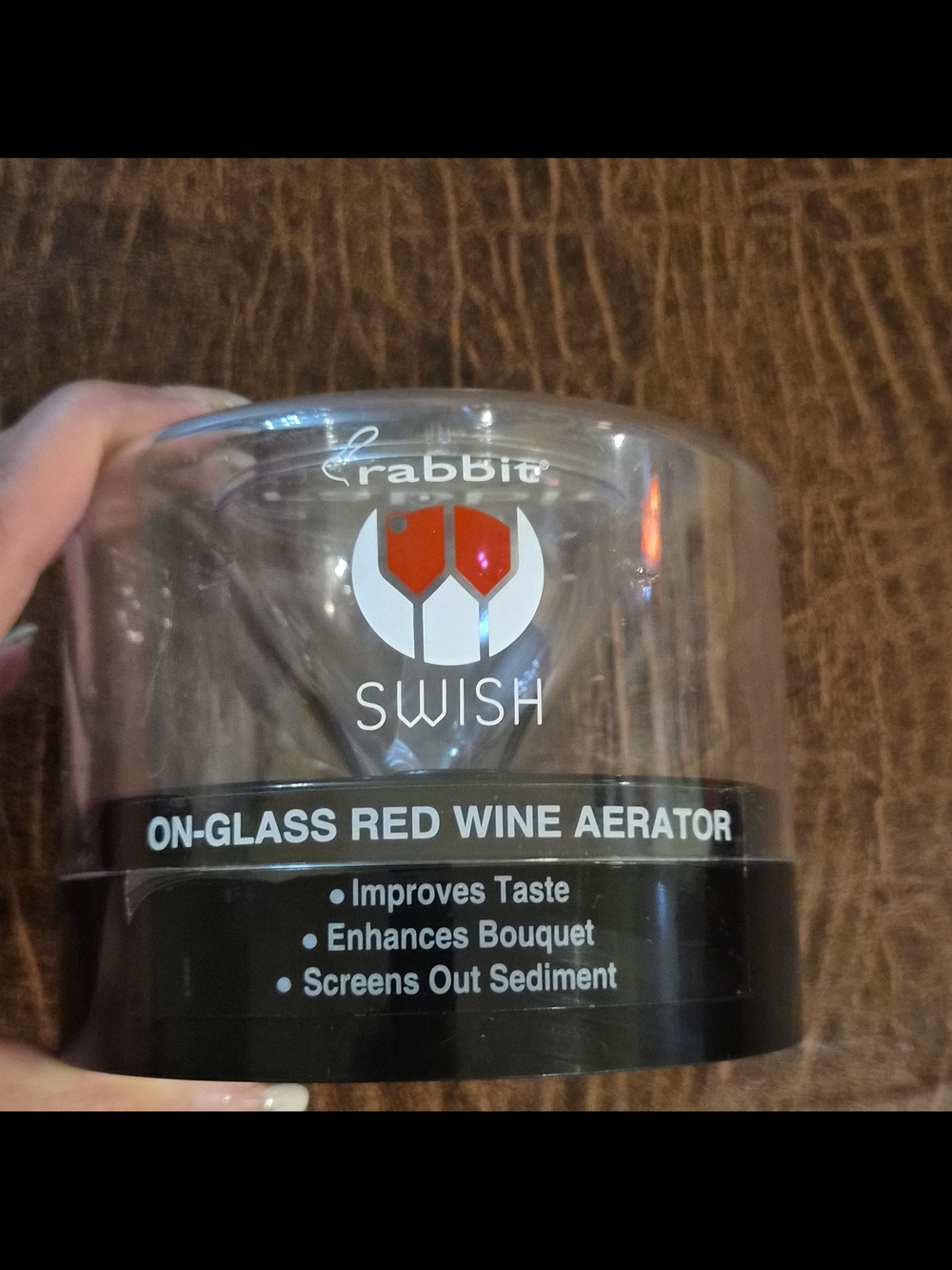 Rabbit Swish On-Glass Red Wine Aerator - Clear